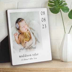 Erstes Weihnachtsfoto des Babys Fotoplatte