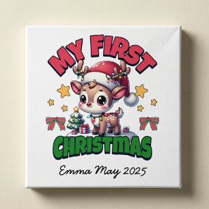 Erstes Weihnachtshirsch Braun Personalisieren Poster