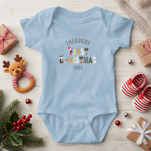 Erstes Weihnachtsname Festliche Buchstaben Baby Bo Strampler