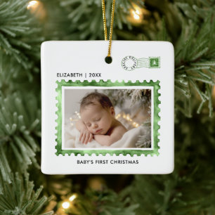 Erstes Weihnachtssiegel für Baby - Speziallieferun Keramikornament