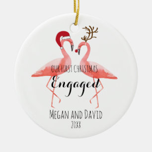 Erstes Weihnachtsverlobte oder verheiratete Keramik Ornament