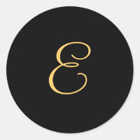 Erstfarbige E auf schwarzen Monogramm rund