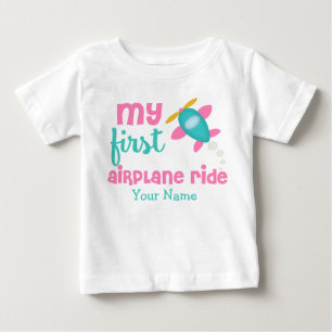 Erstflug-Flugzeug Personalisiert Baby T-shirt