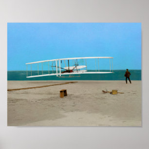 Erstflugwright-Bruder-Vintages Flugzeug Poster