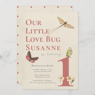 Erstgeburt Liebe Bug Baby Girl Einladung