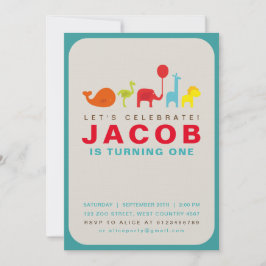 Erstgeburtenes buntes Spielzeugtier Einladung