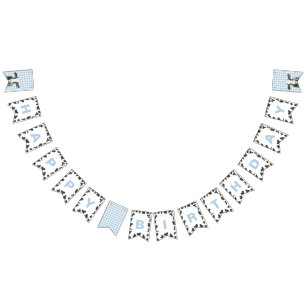 Erstgeburtsdatum Heilige Kuh Karierte Kuh drucken Wimpelkette