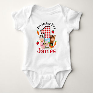 Erstgeburtsdatum von Nutztieren Barnyard Birthda Baby Strampler