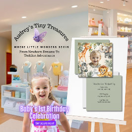 Erstgeburtstag Einladung von Jungen - Jungle Safar