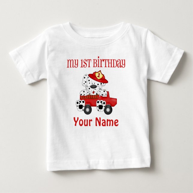 Erstgeburtstag-Feuerzug Baby T-shirt (Vorderseite)