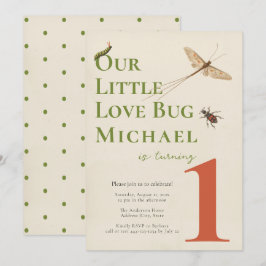 Erstgeburtstag kleine Liebe Bug Baby Einladung