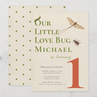 Erstgeburtstag kleine Liebe Bug Baby Einladung