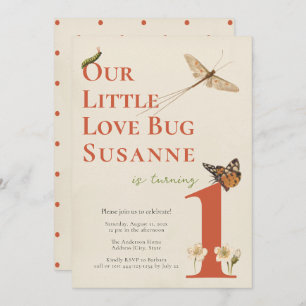 Erstgeburtstag kleine Liebe Bug Baby Einladung
