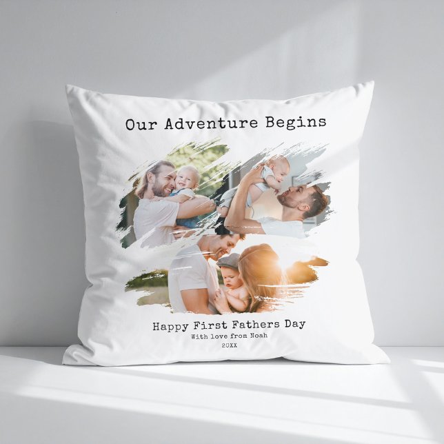 Erstgeburtstag Pinselstrich 3 FotoCollage Kissen (Von Creator hochgeladen)