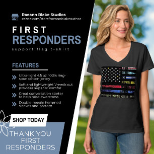 Ersthelfer Unterstützen-Flaggen T-Shirt