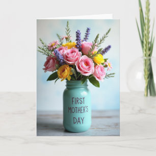 Erstkarte zum Muttertag mit Blumenstrauß Karte