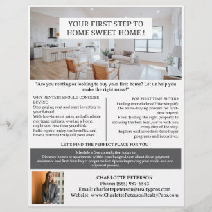Erstkäufer oder Mieter Immobilien Flyer