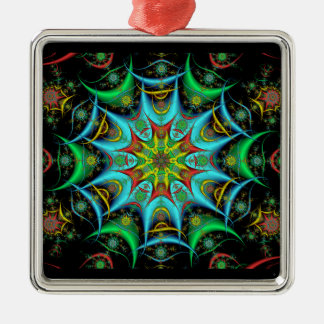 Erstklassige quadratische Kaleidoskop-Verzierung Silbernes Ornament