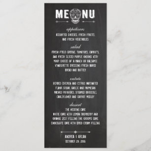 Erstklassige Tafelzuckerschädel-Menükarte 4 x Menükarte