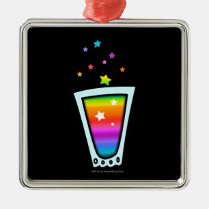 Erstklassige VERZIERUNGEN - REGENBOGEN-SCHNAPSGLAS Silbernes Ornament