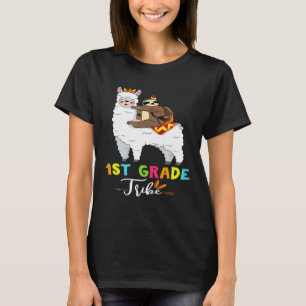 Erstklassiger Stamm Faultier Reitet Lama Zurück zu T-Shirt