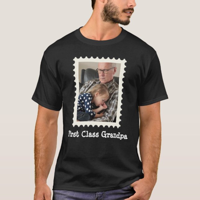 Erstklassiges Opa Bestes Opa je individuelles Foto T-Shirt (Vorderseite)