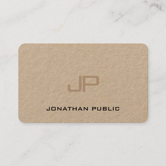 Erstklassiges wirkliches Packpapier-elegantes mit Visitenkarte (Vorderseite)