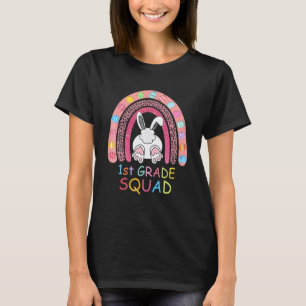 Erstklässler Regenbogen Hase Junge Mädchen Lehrer T-Shirt