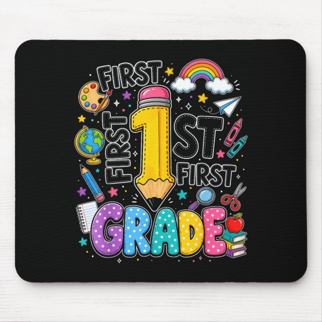 Erstklässler-Regenbogenstift zurück zur Schule  Mousepad (Vorne)