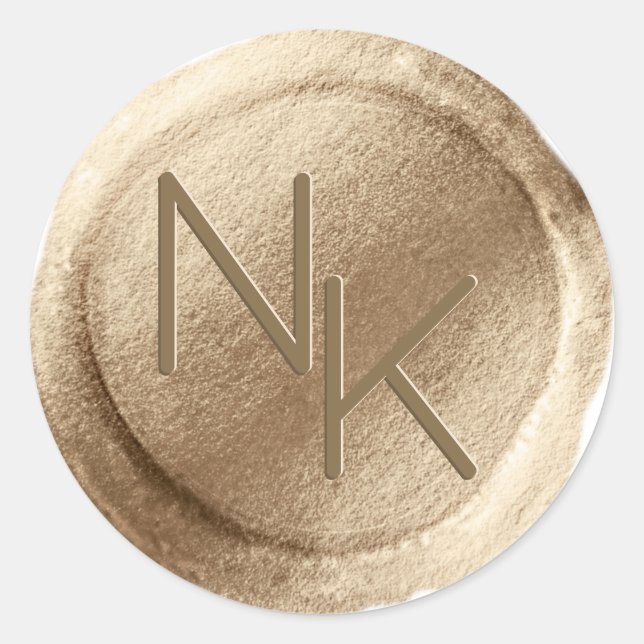 Erstkleber für Gelbgold-Foil-Wax-Siegel Runder Aufkleber (Vorderseite)