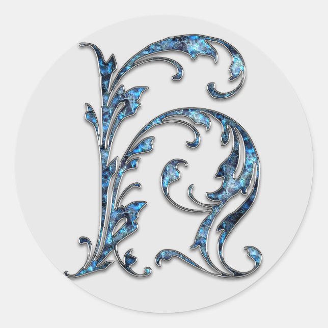Erstkleber für Monogramm H Runder Aufkleber (Vorderseite)