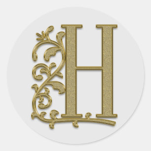 Erstkleber für Monogramm H Runder Aufkleber