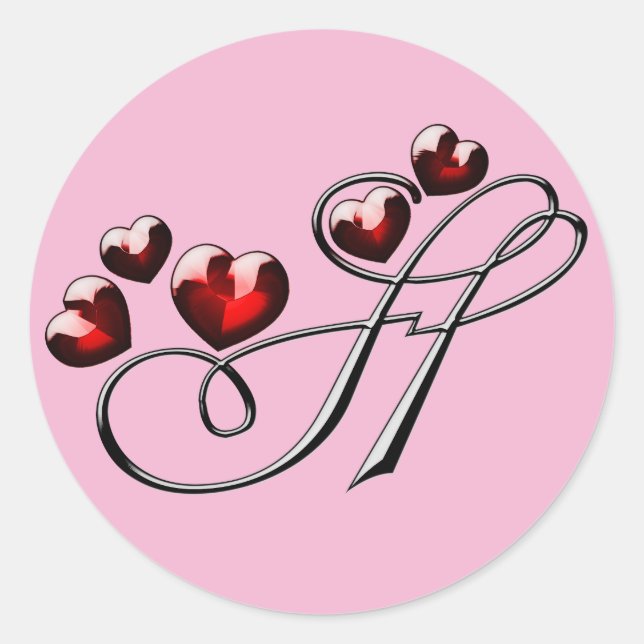 Erstkleber für Monogramm H Runder Aufkleber (Vorderseite)