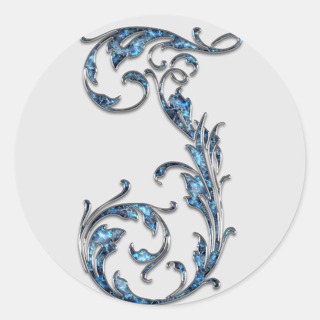 Erstkleber für Monogramm Runder Aufkleber (Vorderseite)