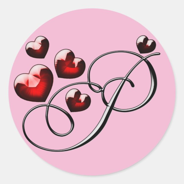 Erstkleber für Monogramm Runder Aufkleber (Vorderseite)