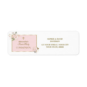 Erstkommunion Charm Blush Pink Gold Floral