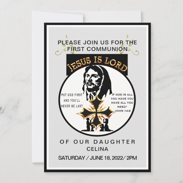 Erstkommunion Einladung (Vorderseite)