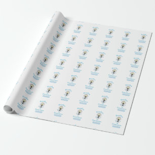 Erstkommunion Enkel, blauer Becher Geschenkpapier