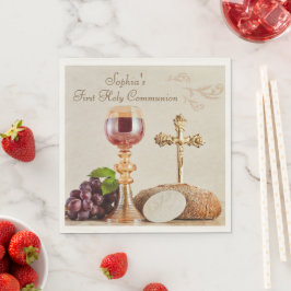 Erstkommunion-Eucharistie-Kelch-Design Serviette