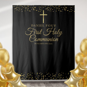Erstkommunion Gold Foto Hintergrund Wandteppich