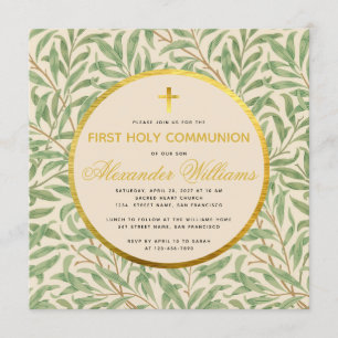 Erstkommunion Grünzeug Geschlechtsneutral Faux Gol Einladung