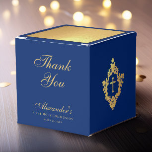 Erstkommunion Junge Blau Falscher Goldkamm Danke s Geschenkschachtel