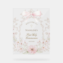 Erstkommunion Mädchen Willkommen