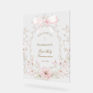 Erstkommunion Mädchen Willkommen Acrylschild