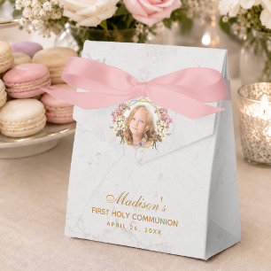 Erstkommunion Marmormädchen Foto Rosa Orchidee Gol Geschenkschachtel