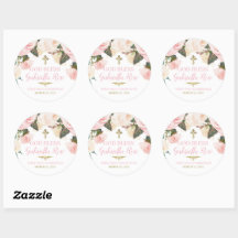 Erstkommunion & Taufe, Rosa Blumen Gold