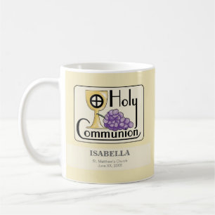 Erstkommunion Trauben und Kelch, anpassbar Tasse