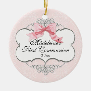 Erstkommunionenschmuck - Französischer Bow Swirl Keramik Ornament