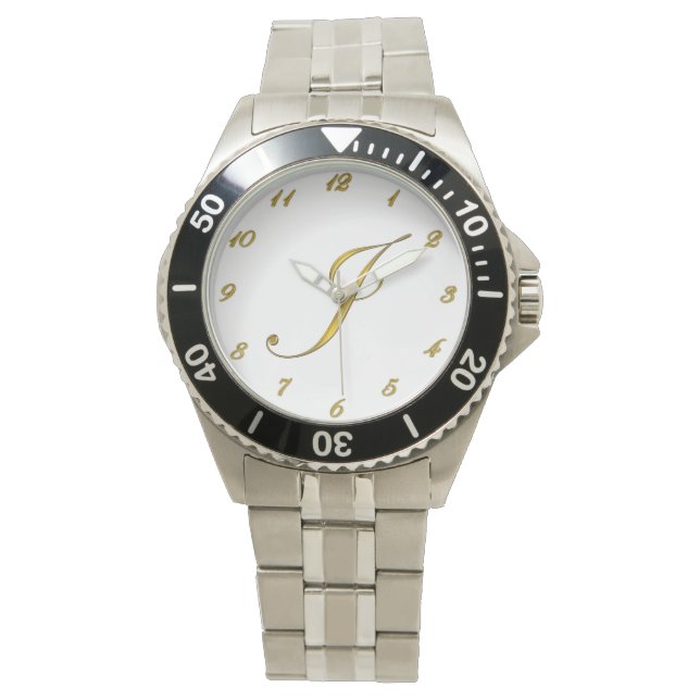 Erstmalige J-Watches mit Gold Monogram Armbanduhr (Vorderseite)