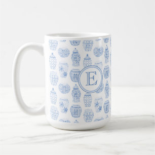 Erstmalige Monogramm-Klassik Blau-weiße China Dru Kaffeetasse